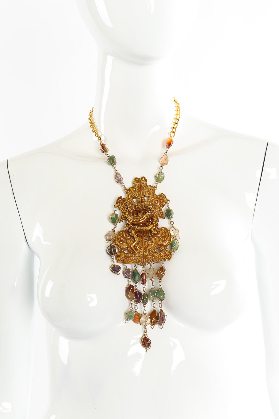 Pendant necklace by Accessocraft on white background on mannequin @recessla