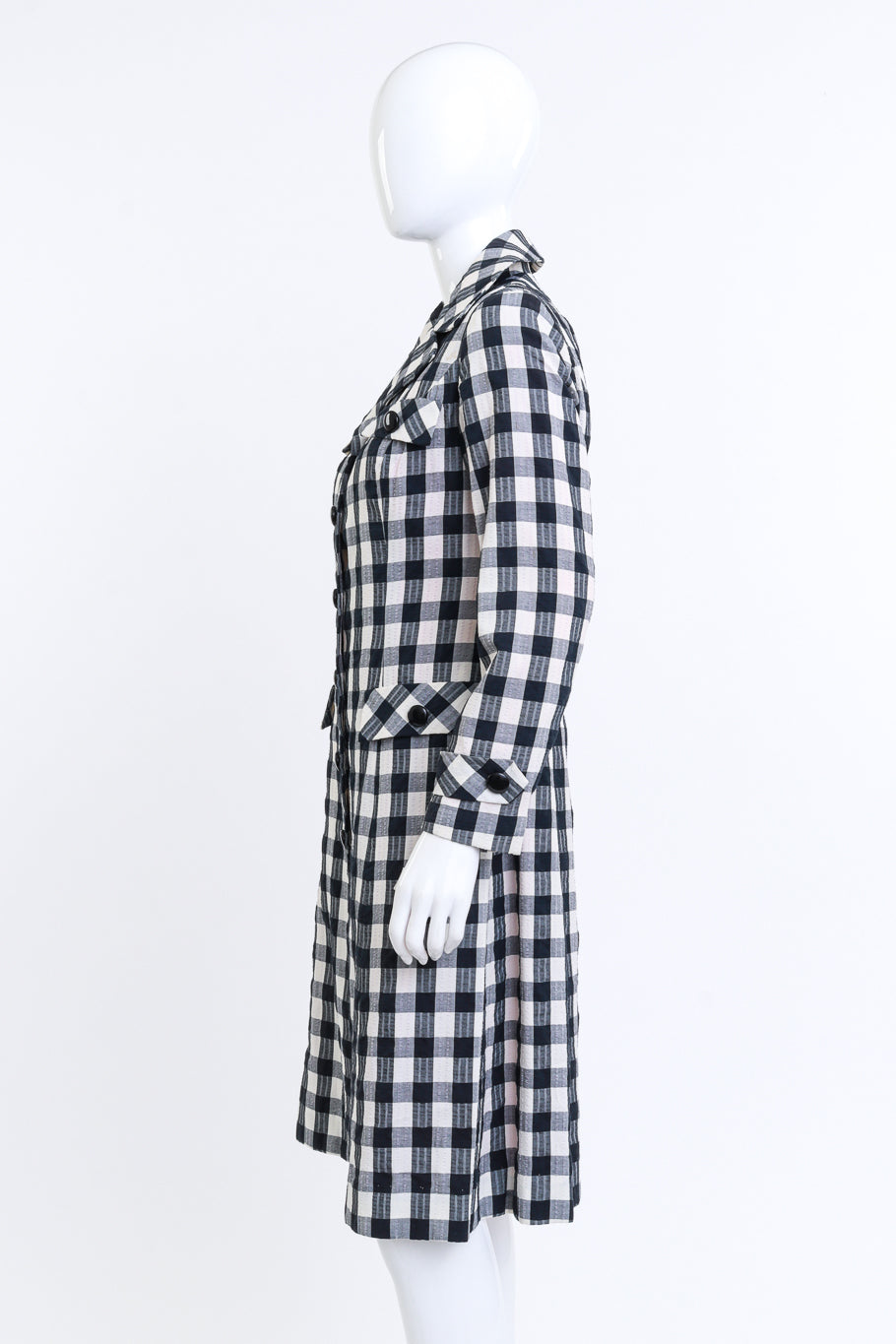 Adolfo Gingham Trench Coat on mannequin @RECESS LA