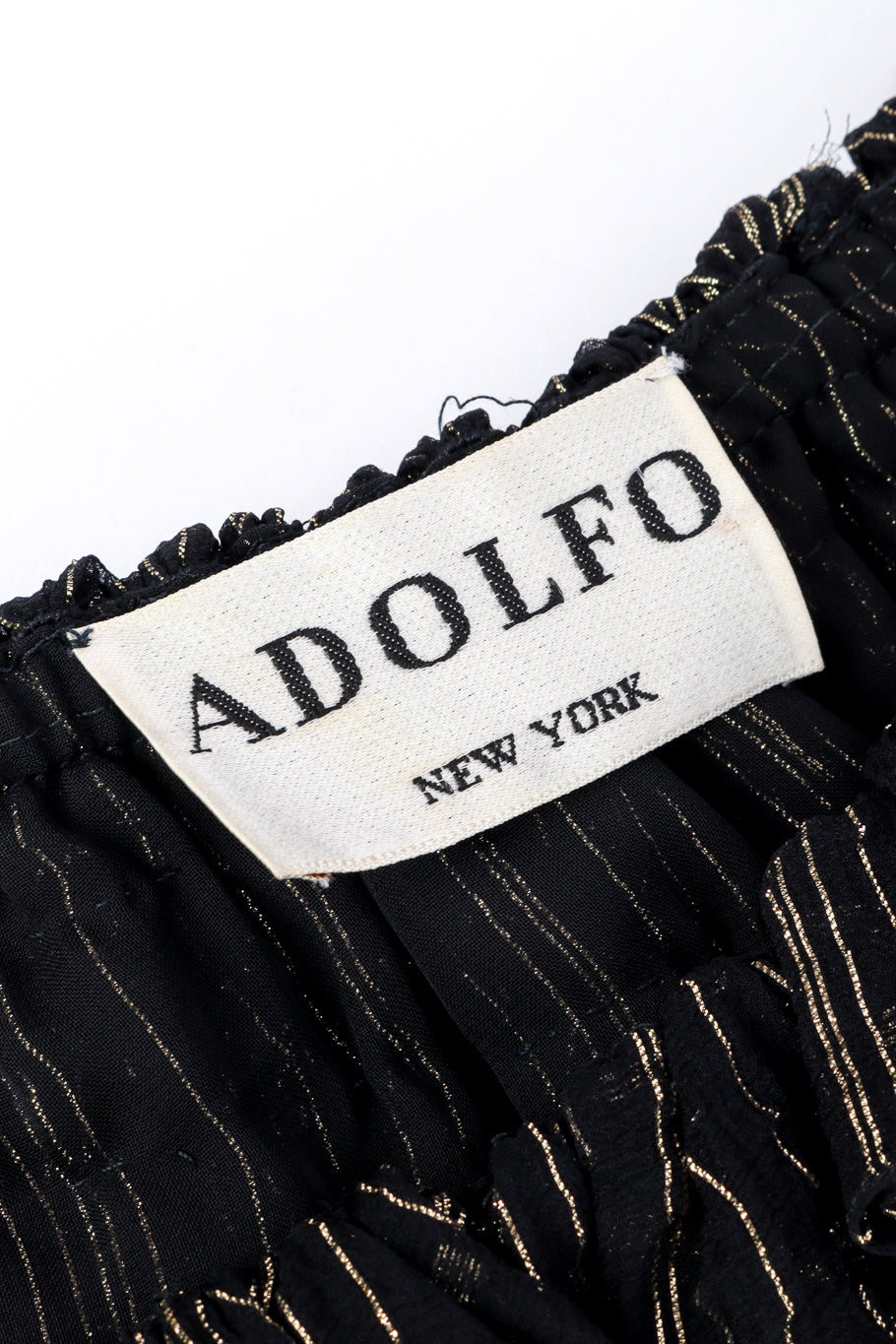 Vintage Adolfo Ruffle Top and Skirt Set top signature label @recessla