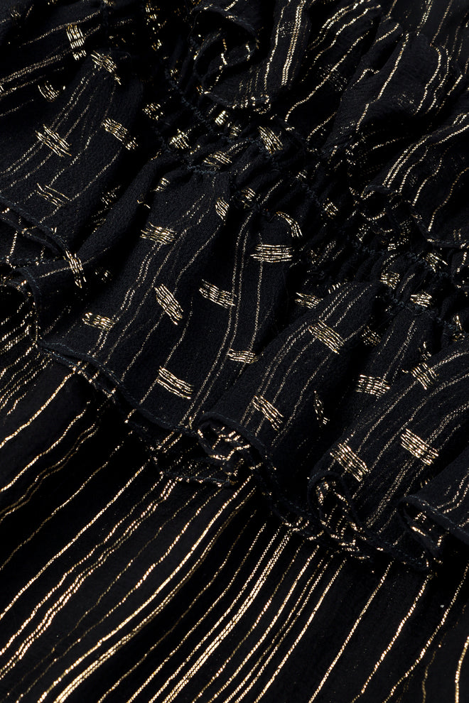 Vintage Adolfo Ruffle Top and Skirt Set ruffle closeup @recessla