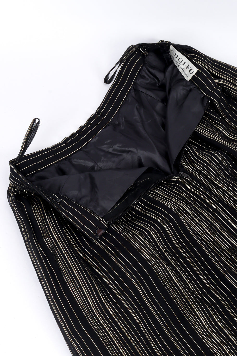 Vintage Adolfo Ruffle Top and Skirt Set back unzipped @recessla
