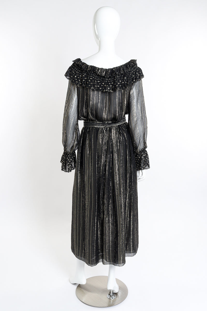 Vintage Adolfo Ruffle Top and Skirt Set back on mannequin @recessla
