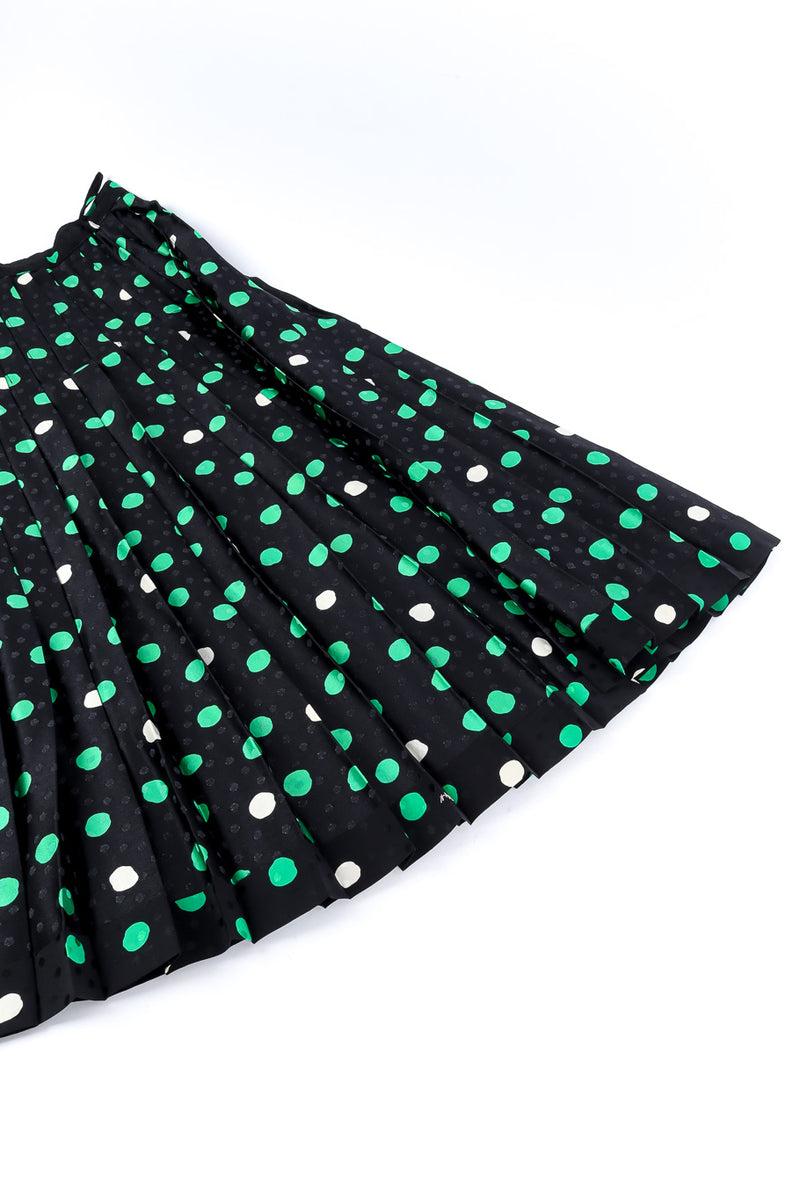 Adolfo polka dot silk blouse and skirt set skirt details @recessla