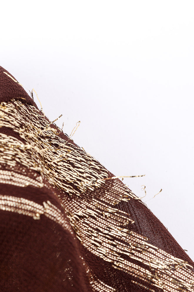 Vintage Adolfo Metallic Top and Skirt Set loose thread closeup @recessla