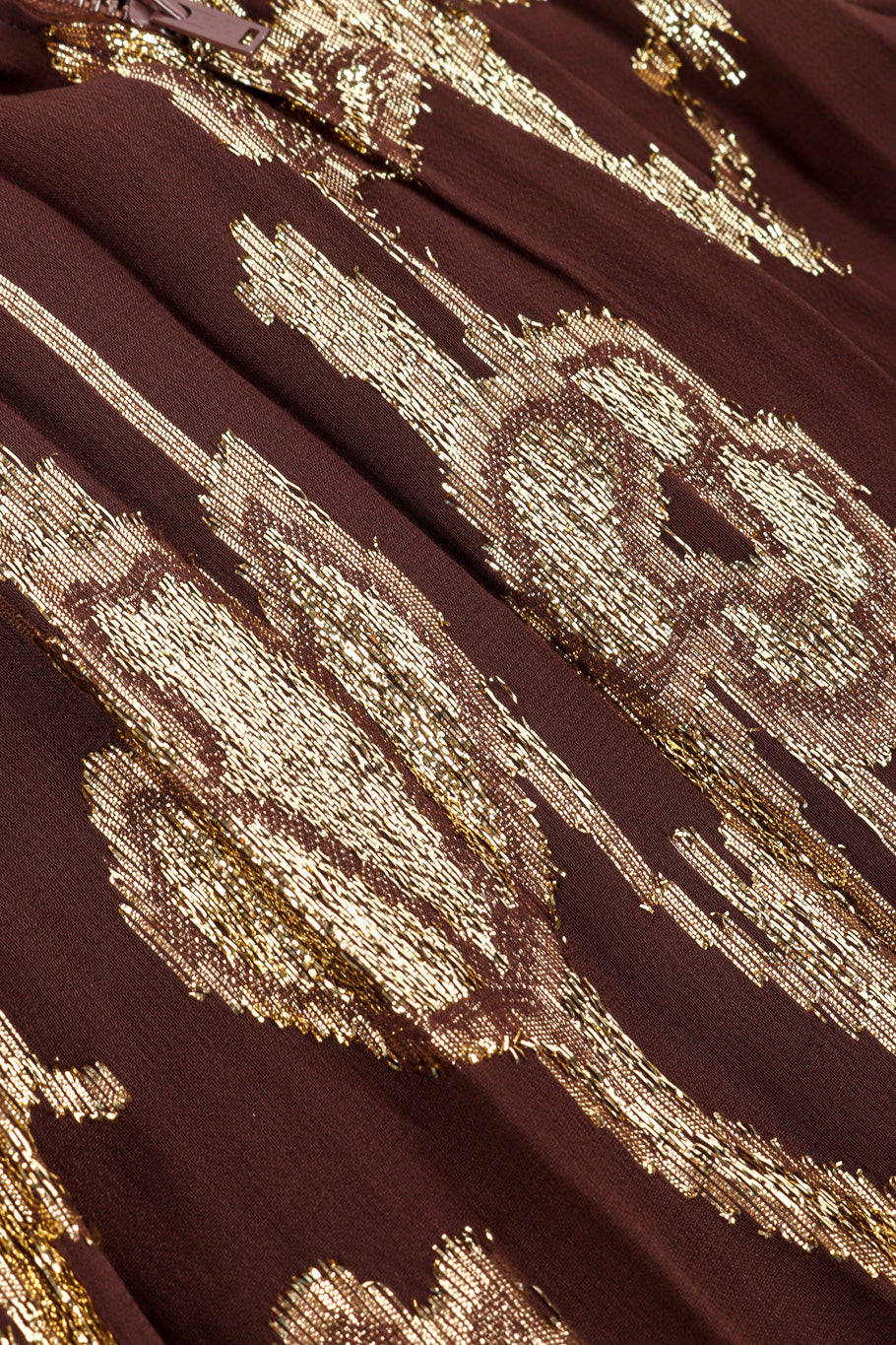 Vintage Adolfo Metallic Top and Skirt Set skirt fabric closeup @recessla