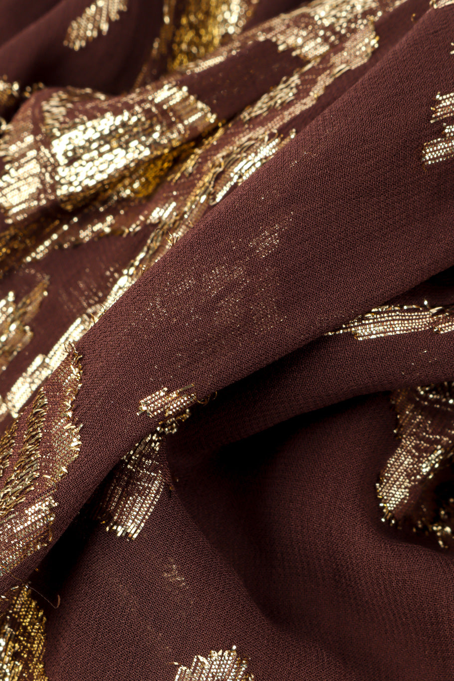 Vintage Adolfo Metallic Top and Skirt Set fabric closeup @recessla