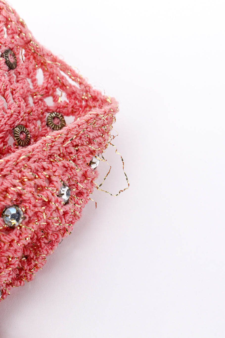 Vintage Adolfo Crystal Open Knit Top II loose lamé thread @recessla