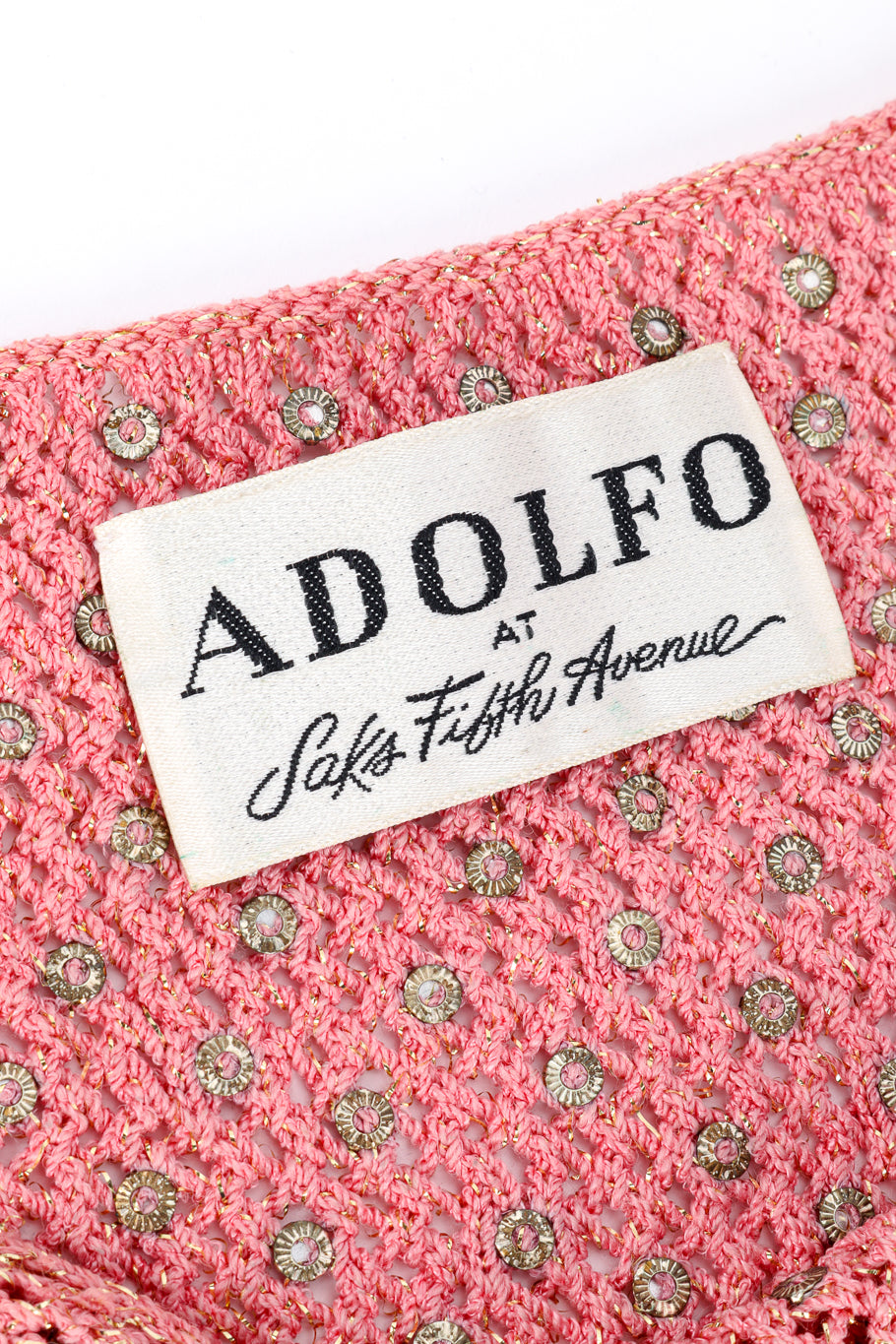 Vintage Adolfo Crystal Open Knit Top II signature label @recessla