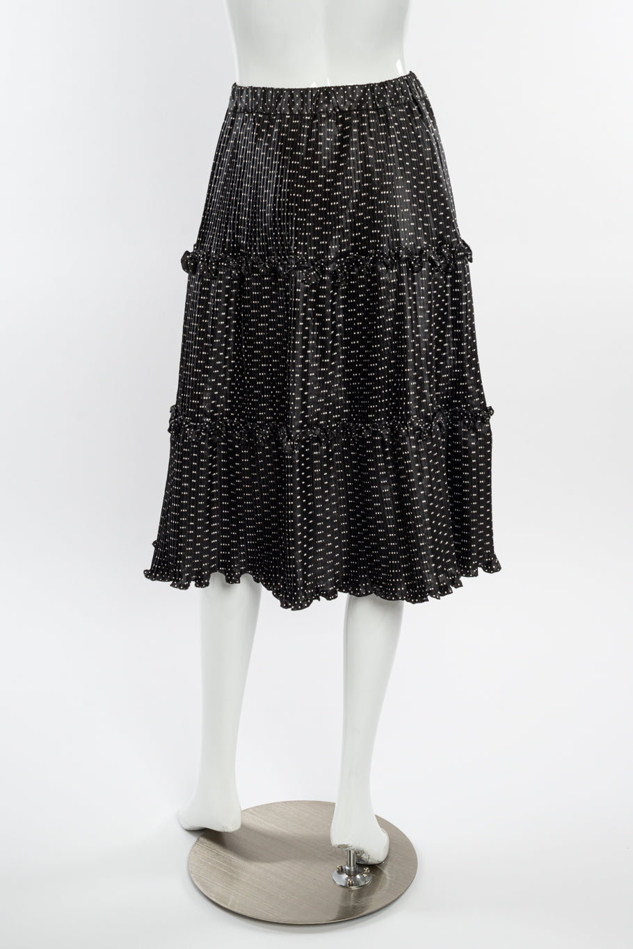Vintage Adolfo Polka Dot Pleated Skirt back on mannequin @recessla