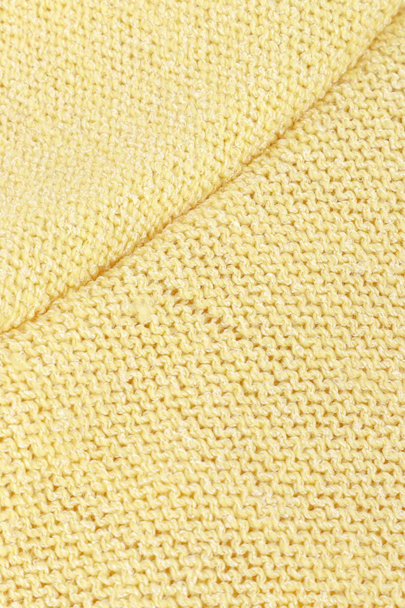 Adolfo Pastel Yellow Ribbon Weave Knit Dress pull @RECESS LA