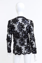 Adolfo Floral Sequin Lace Top on mannequin @RECESS LA