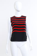 Adolfo Striped Sleeveless Top on mannequin @RECESS LA