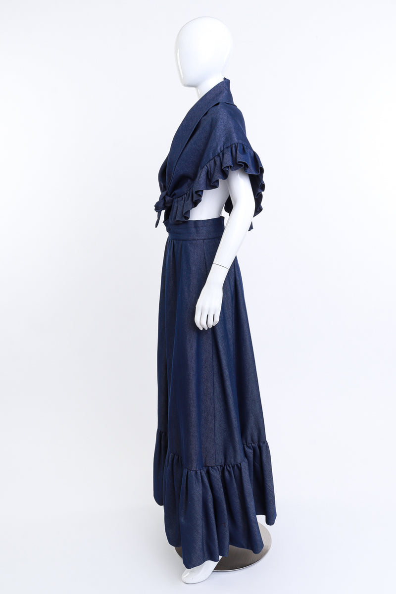 Adolfo Denim Shawl & Skirt Set on mannequin @RECESS LA