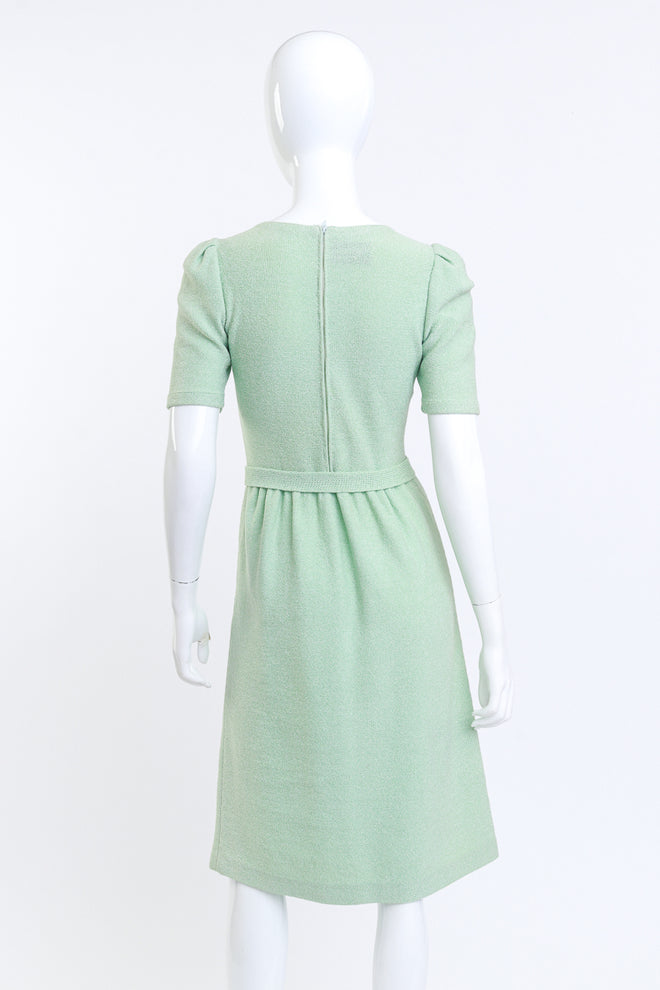 Adolfo Pastel Green Ribbon Weave Knit Dress on mannequin @RECESS LA
