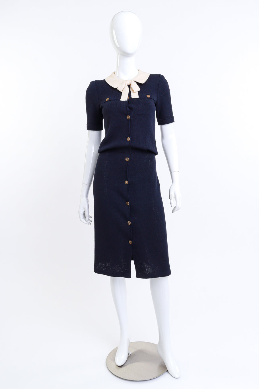 Adolfo Peter Pan Collar Knit Dress on mannequin @RECESS LA