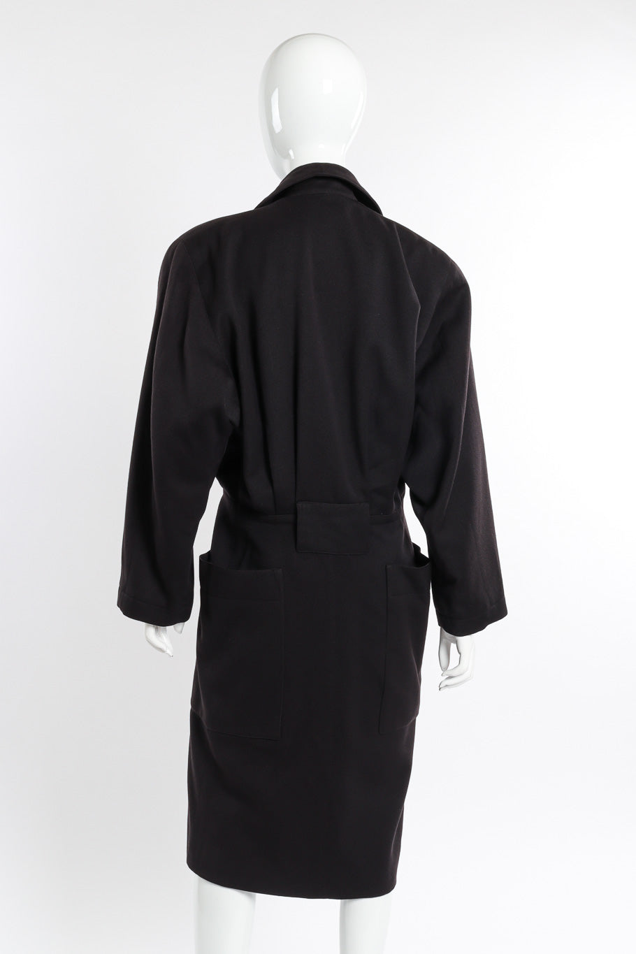 Vintage Alaia Oversized Double Breasted Wool Coat back view on mannequin @recessla