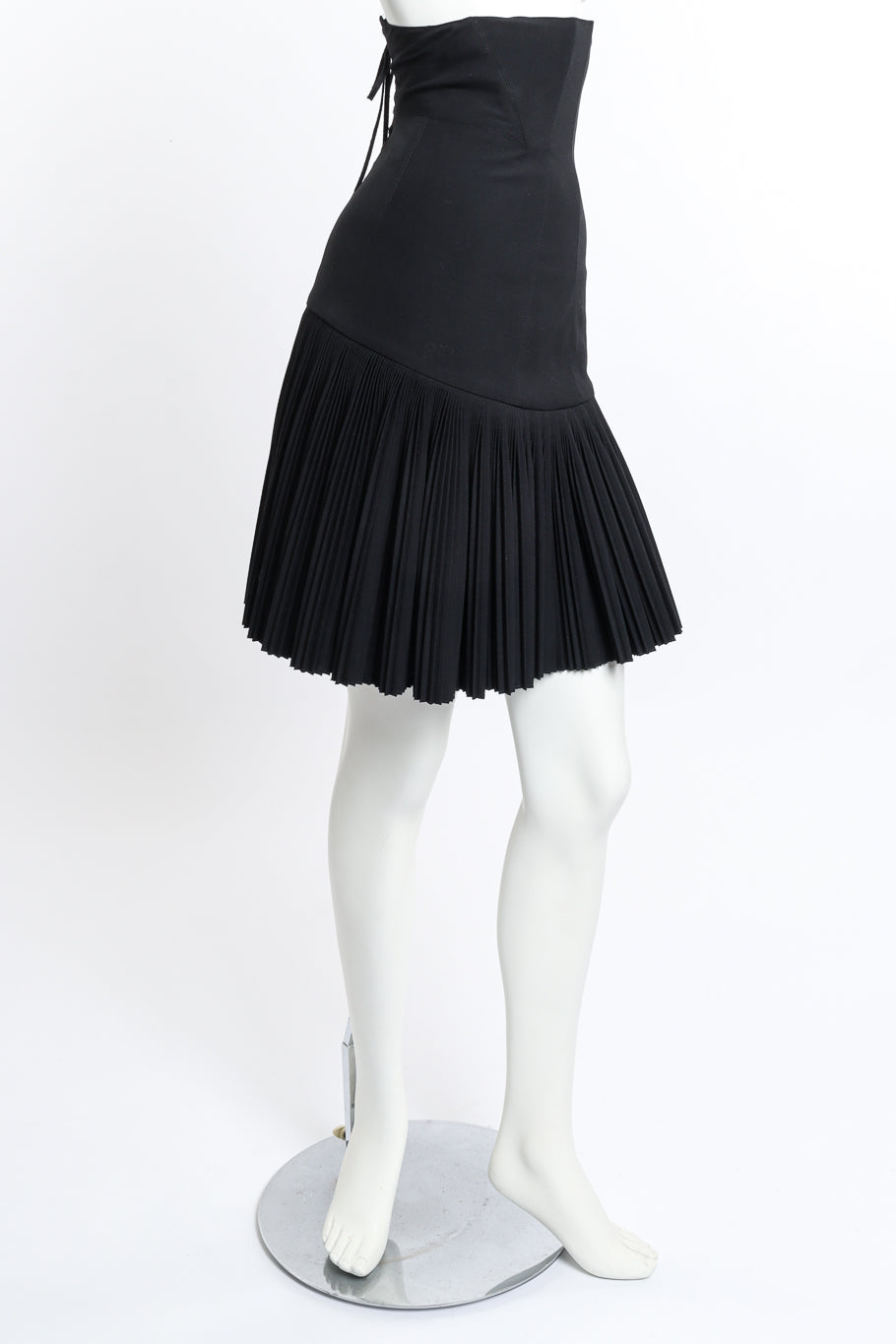 Vintage Alaïa Pleated Corset Skirt side on mannequin @recess la