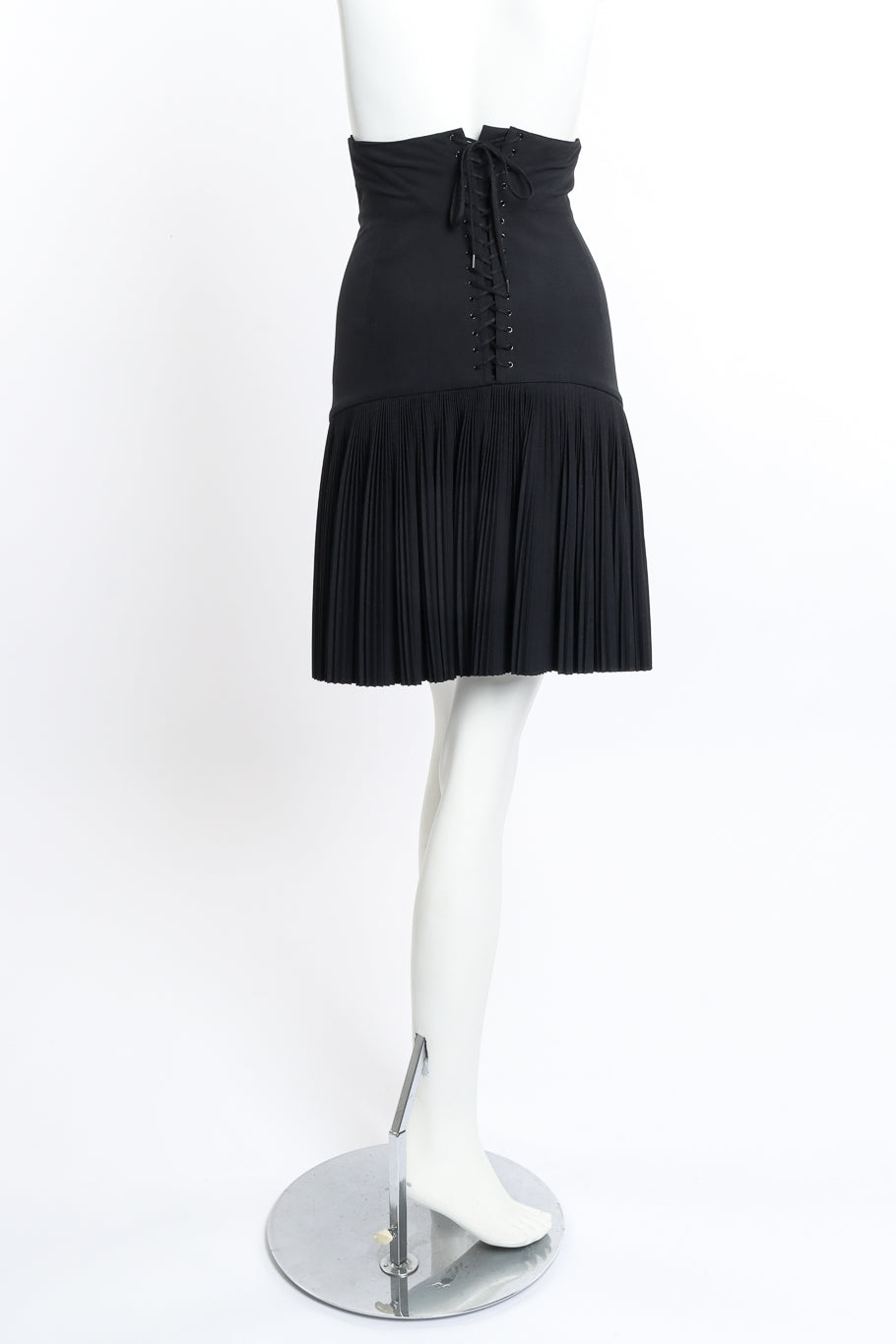 Vintage Alaïa Pleated Corset Skirt back on mannequin @recess la
