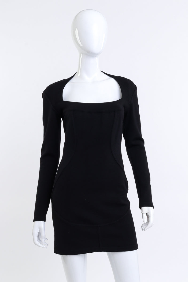 Alaïa 1990 F/W Square Neck Knit Dress on mannequin @RECESS LA