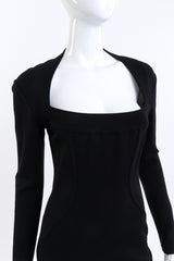 Alaïa 1990 F/W Square Neck Knit Dress detail on mannequin @RECESS LA