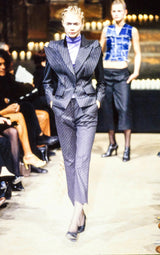 Pinstripe Blazer by Alexander McQueen on model on 1996 runway @recess LA