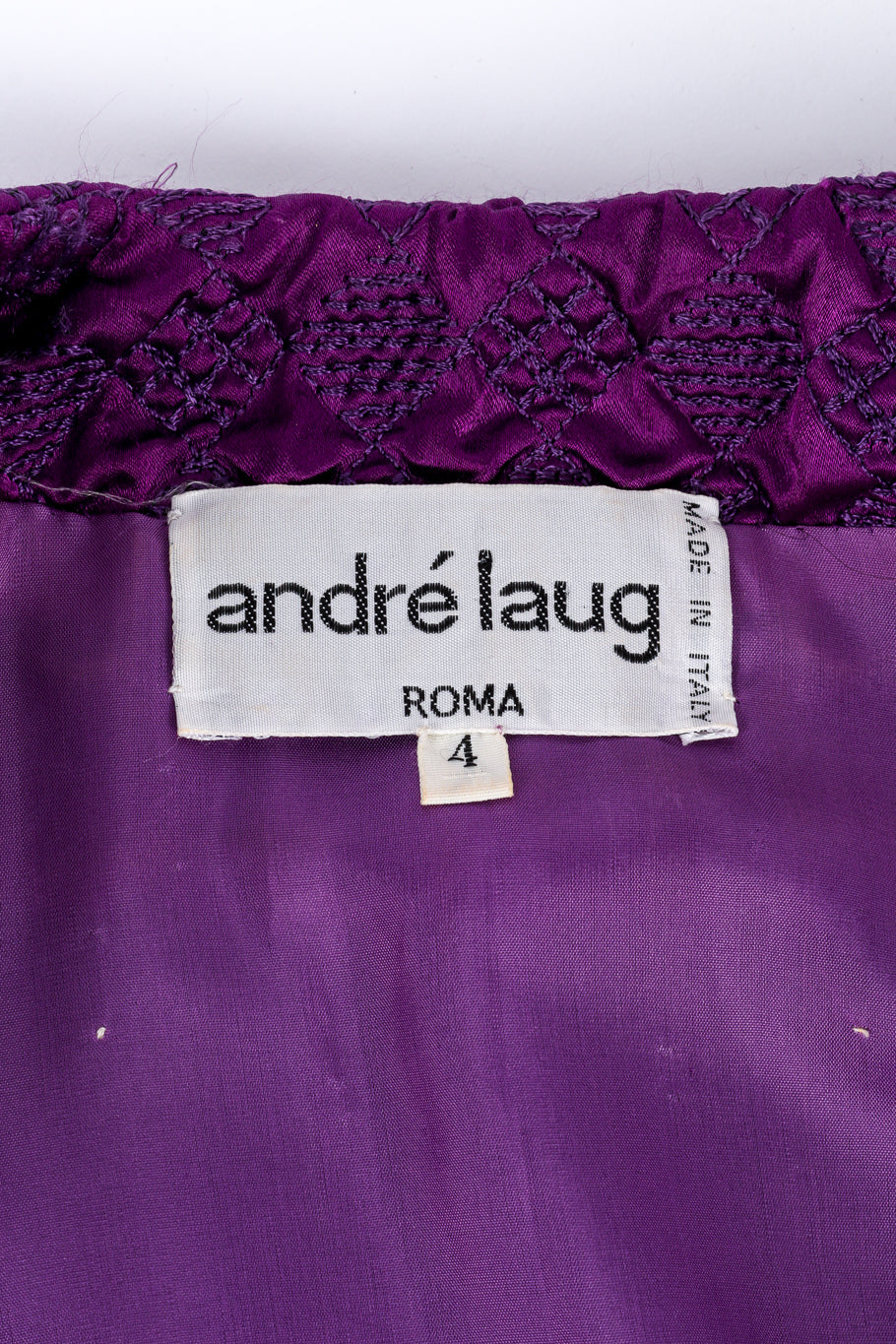 Vintage André Laug Diamond Quilted Coat signature label @recessla