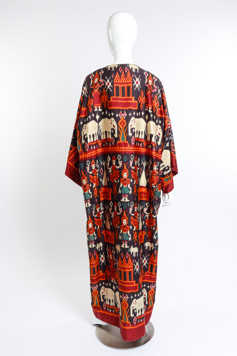 Vintage Anne Klein Apsara Elephant Print Caftan back on mannequin @recess la