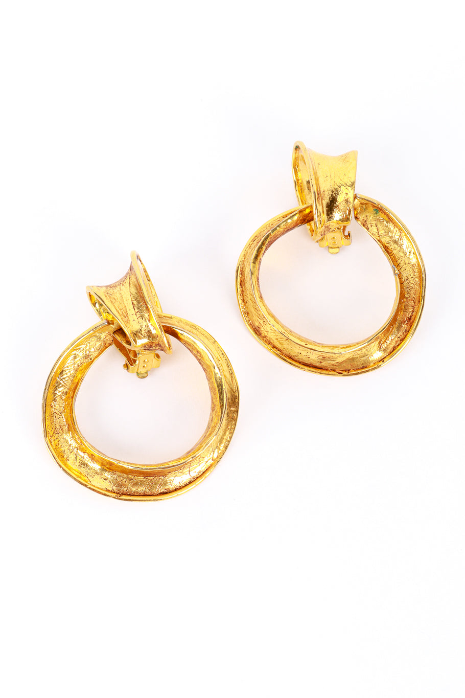 Antigona Paris Hammered Drop Hoop Earrings @RECESS LA