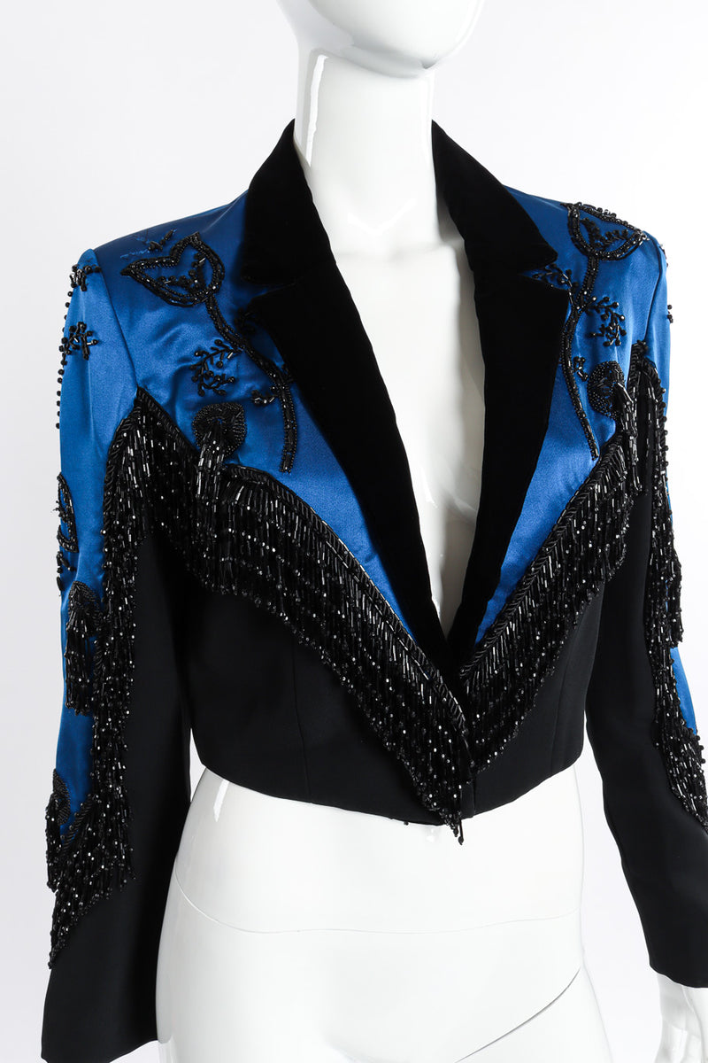 Vintage Apropos Beaded Crop Jacket front on mannequin closeup @recessla