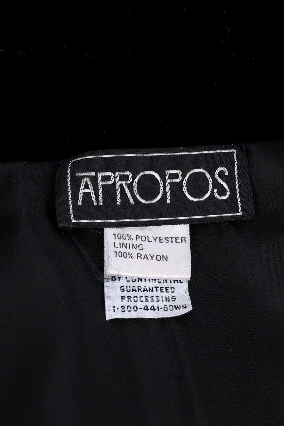 Vintage Apropos Beaded Crop Jacket signature label closeup @recessla