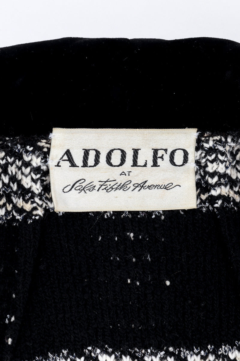 Adolfo Check Bouclé & Velvet Trim Coat label @RECESS LA