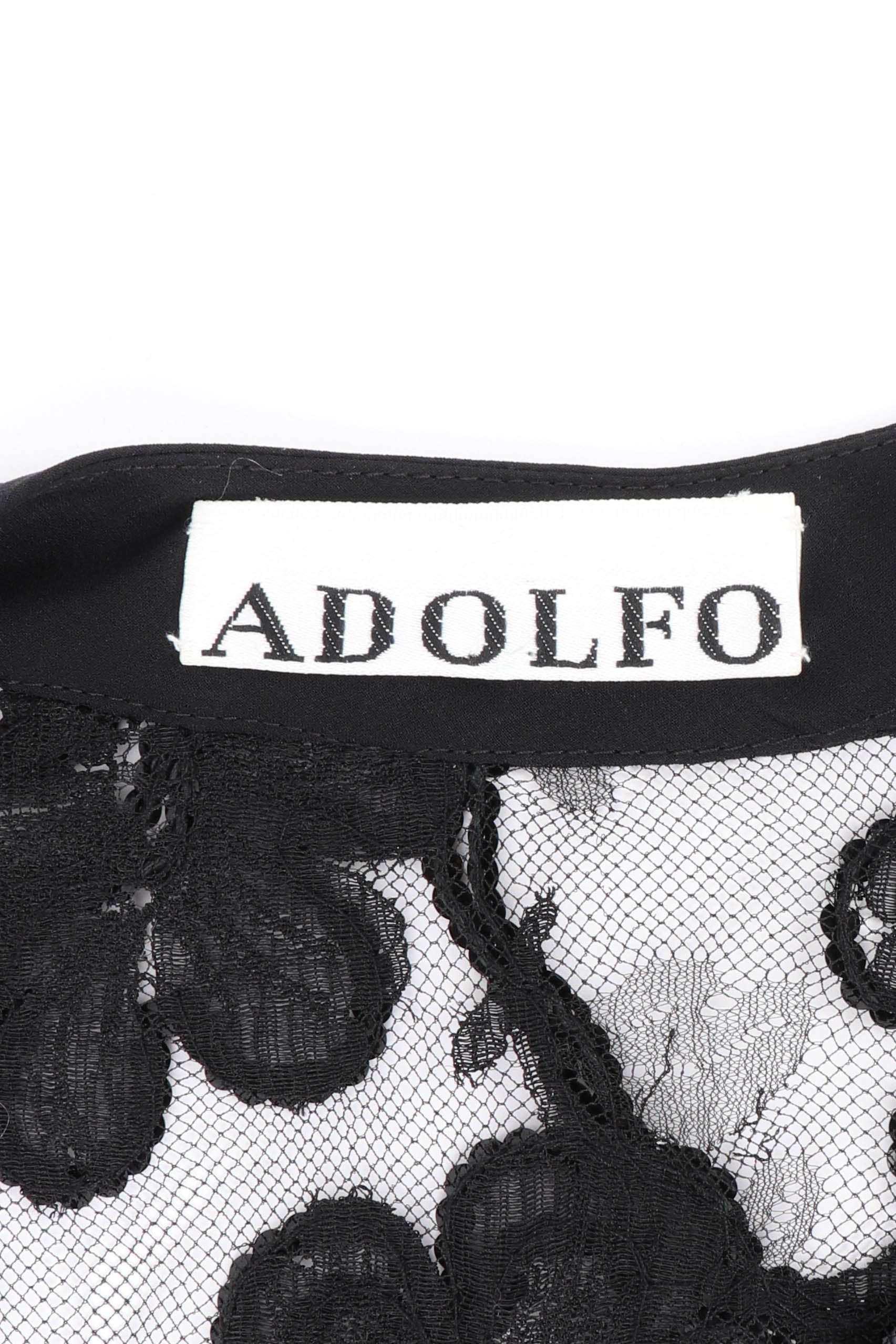 Vintage Adolfo Sequin Lace Dress signature label @recessla 