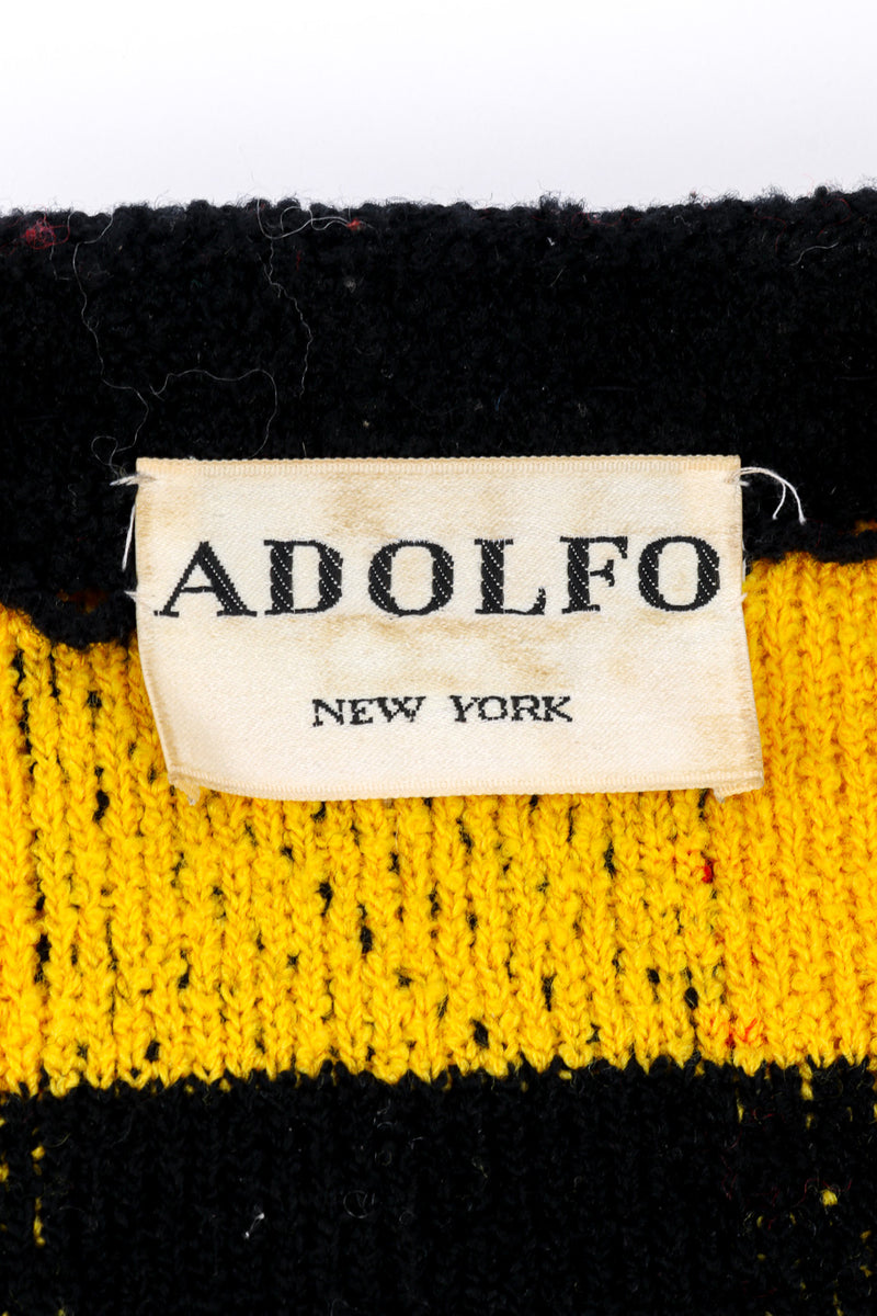 Vintage Adolfo Cropped Plaid Bouclé Jacket signature label @recessla