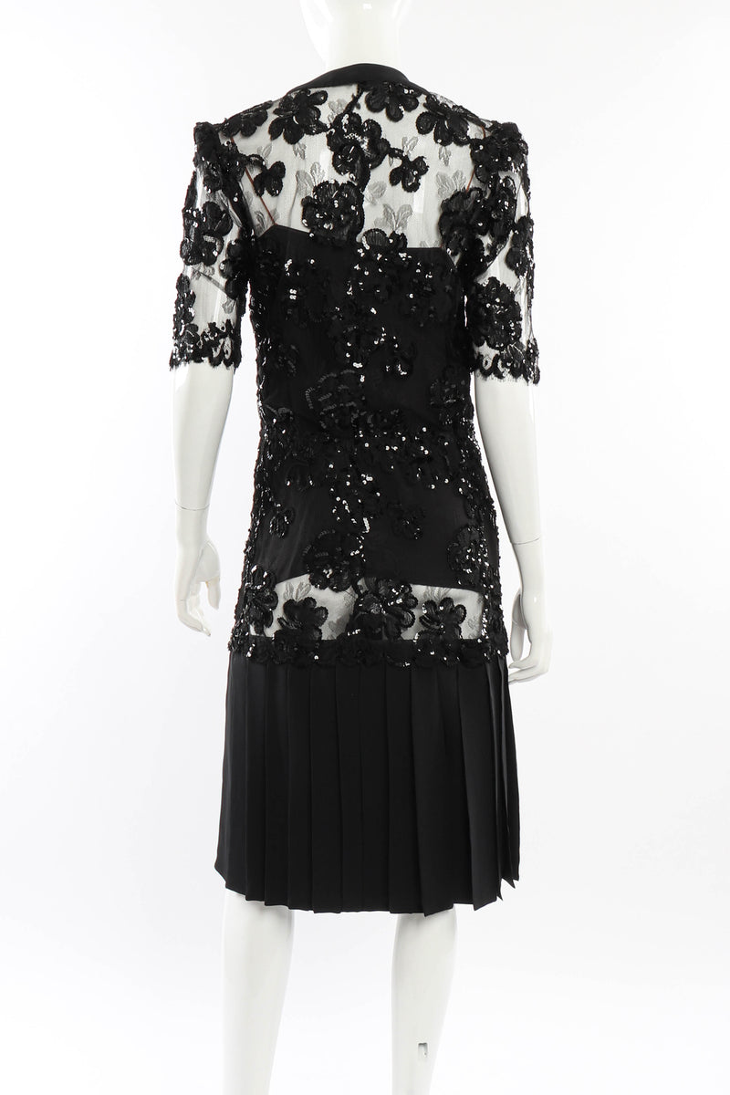 Vintage Adolfo Sequin Lace Dress back on mannequin @recessla