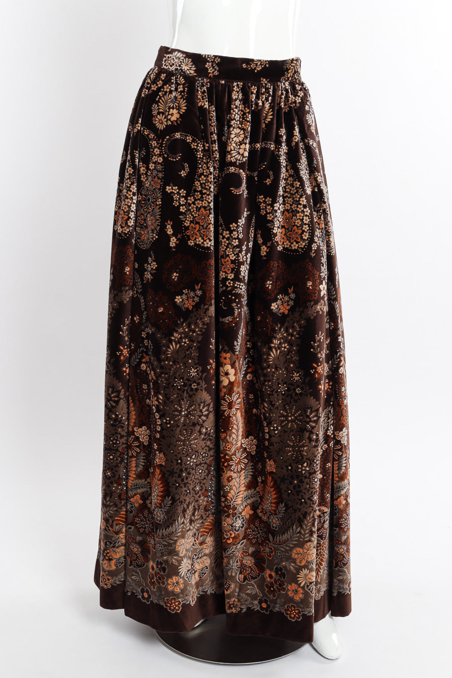 Vintage Adolfo Floral Velvet Ball Skirt front on mannequin @recessla