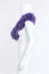 Vintage Adrienne Landau Mongolian Fur Shawl side on mannequin @recess la