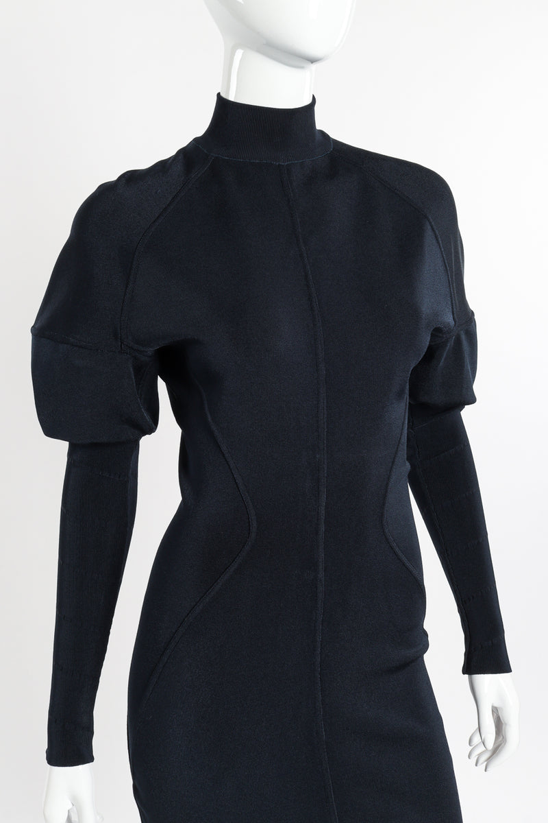 1989 F/W Structural Knit Dress by Alaïa on mannequin chest close @recessla