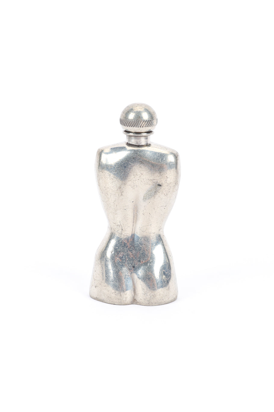 Vintage Alchemy Pewter Female Torso Pewter Flask back @recess la