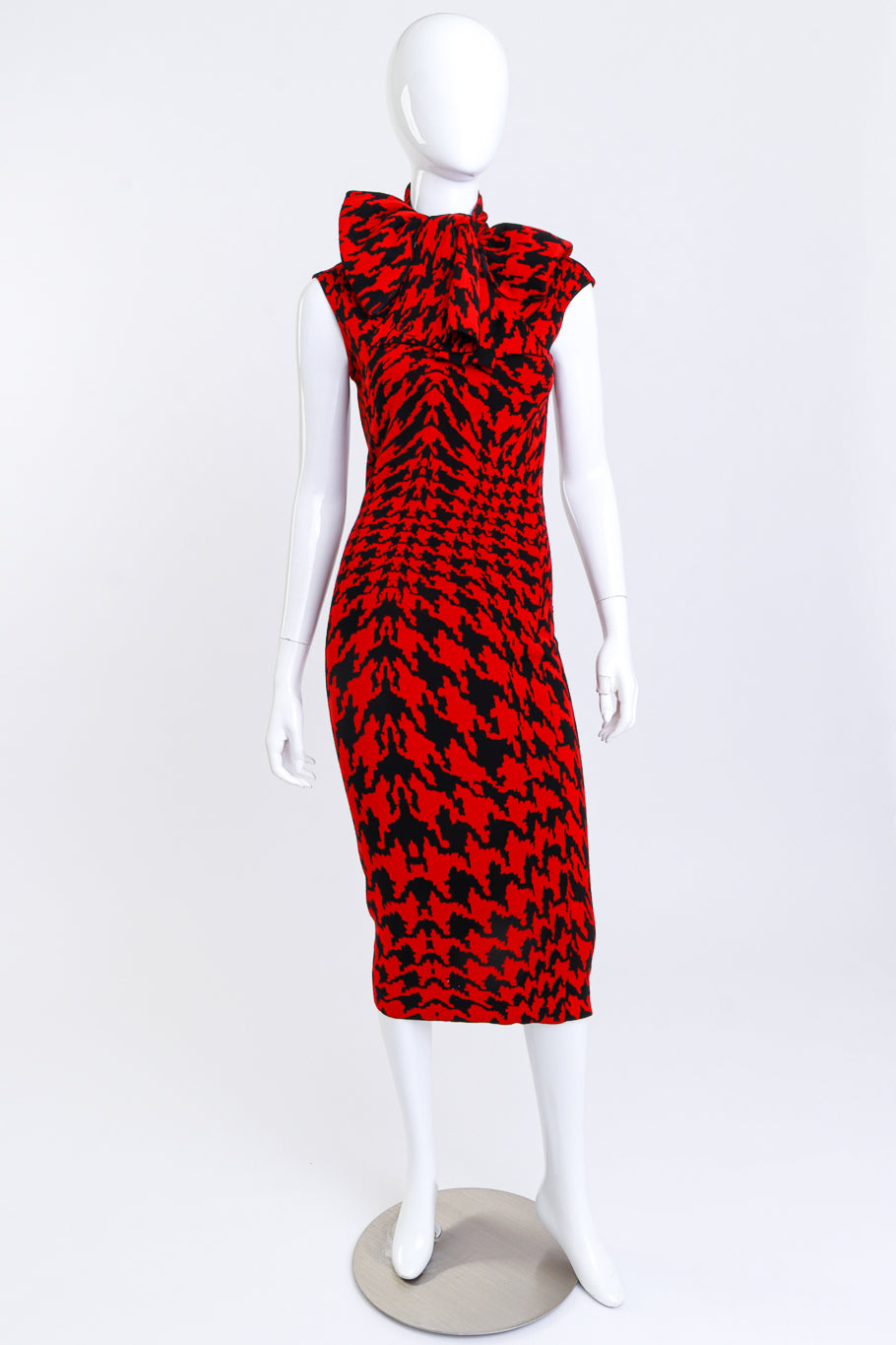 Alexander McQueen 2009 F/W Houndstooth Knit Dress front on mannequin @recess la