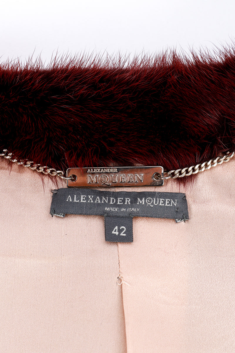 Alexander MqQueen Baroque Mink Fur Coat label @RECESS LA