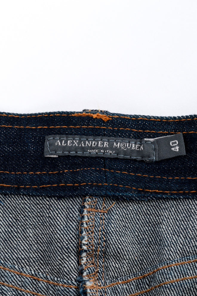 Alexander McQueen 2004 S/S Deliverance Collection Denim Skirt label @RECESS LA