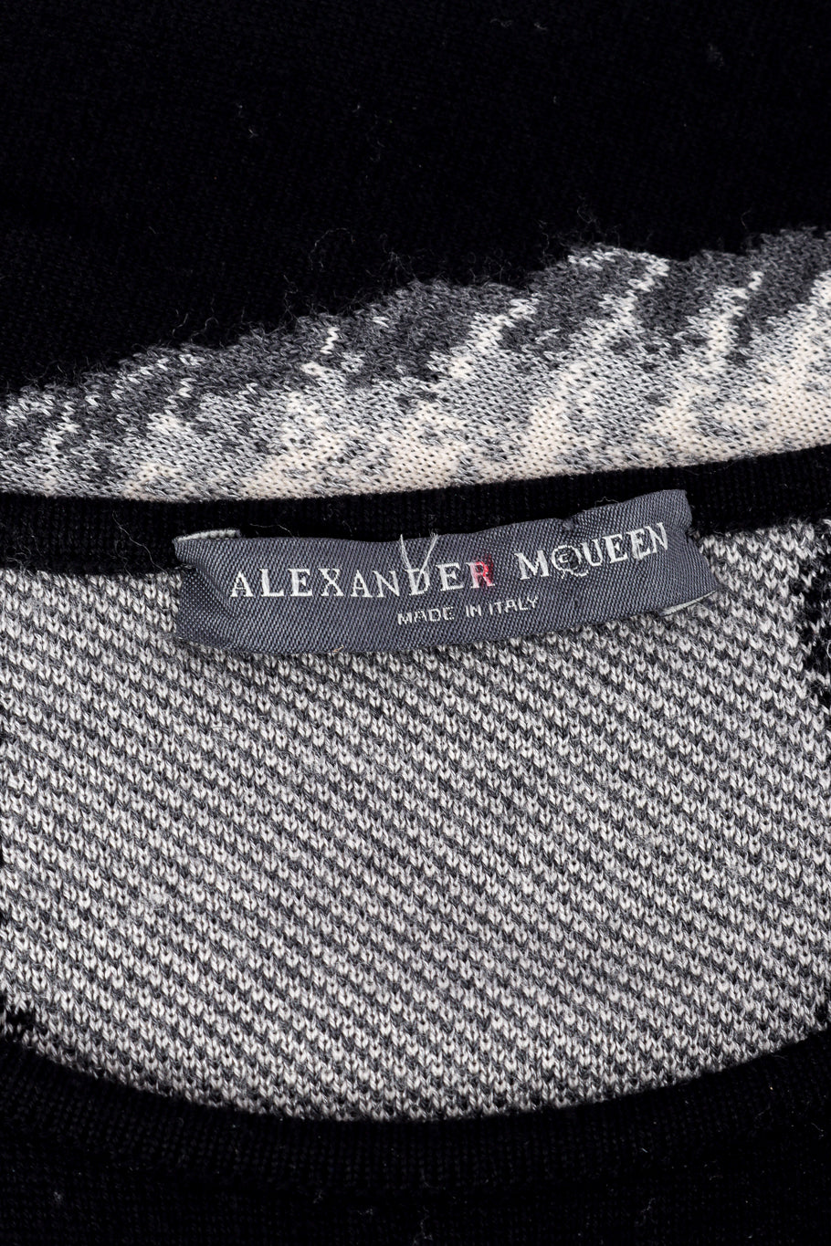 Alexander McQueen 2010 A/W Graphic Knit Dress signature label @recessla