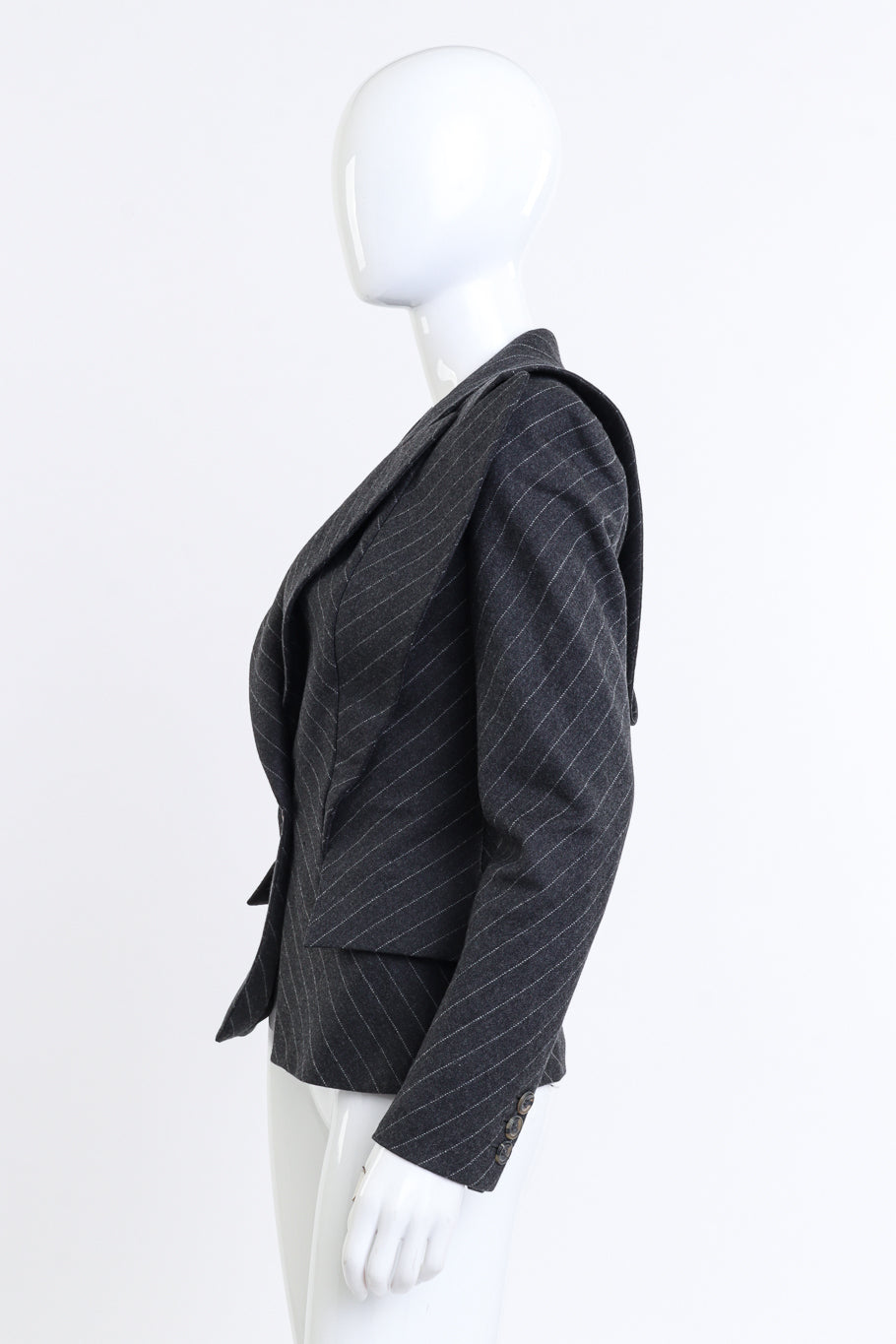 Pinstripe Blazer by Alexander McQueen on mannequin side @recess LA