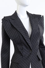 Pinstripe Blazer by Alexander McQueen on mannequin close @recess LA