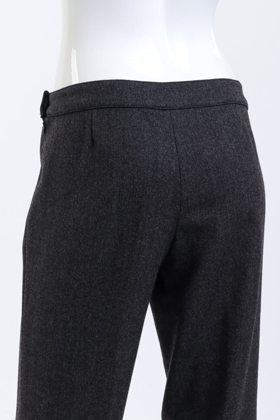 Alexander McQueen Wool Blend Western Pant back on mannequin closeup @recess la