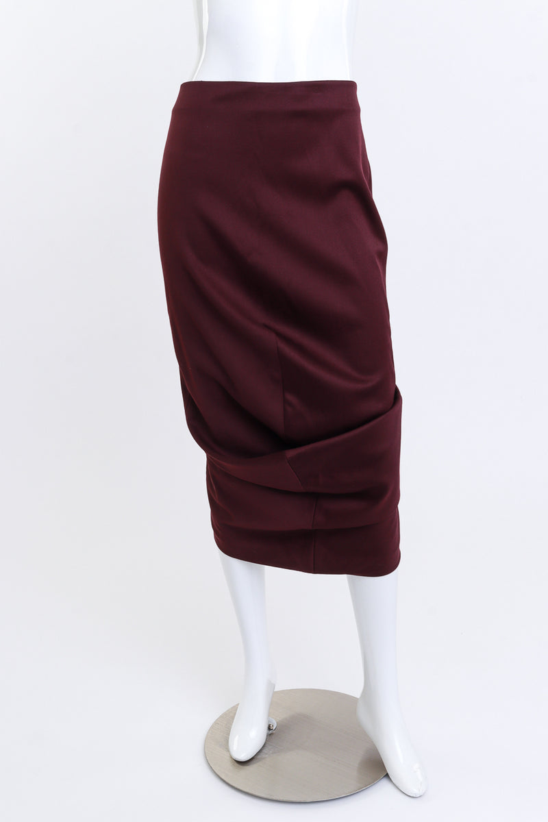 Draped Handkerchief Midi Skirt