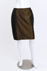 Vintage Alexander McQueen 1997 S/S Tafetta Cutaway Jacket & Skirt Set skirt front on mannequin @recess la