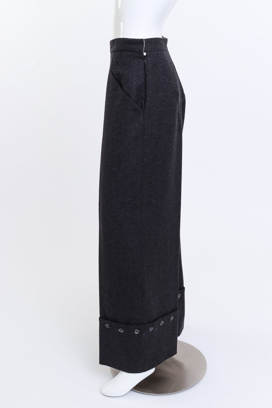 Alexander McQueen Wool Blend Palazzo Pant side on mannequin @recess la