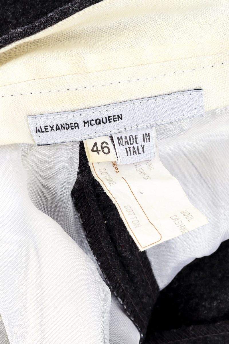 Alexander McQueen Wool Blend Palazzo Pant label @recess la