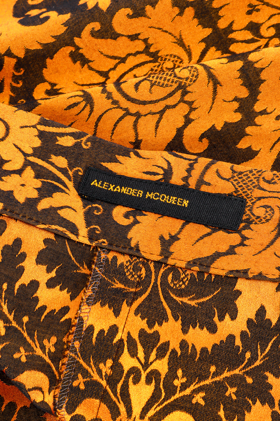 Vintage Alexander McQueen 1997 S/S Damask Zipper Pencil Skirt label @recess la